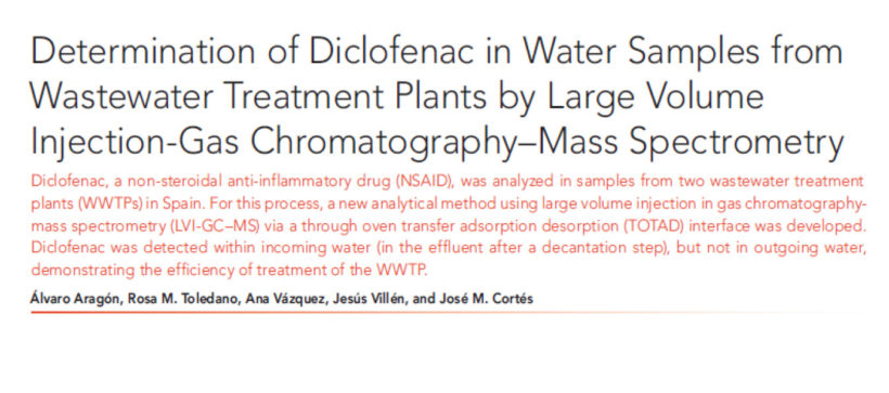 Determination of Diclofenac in water samples from wastewater treatment plants by large volume injection-gas chromatography-mass spectrometry